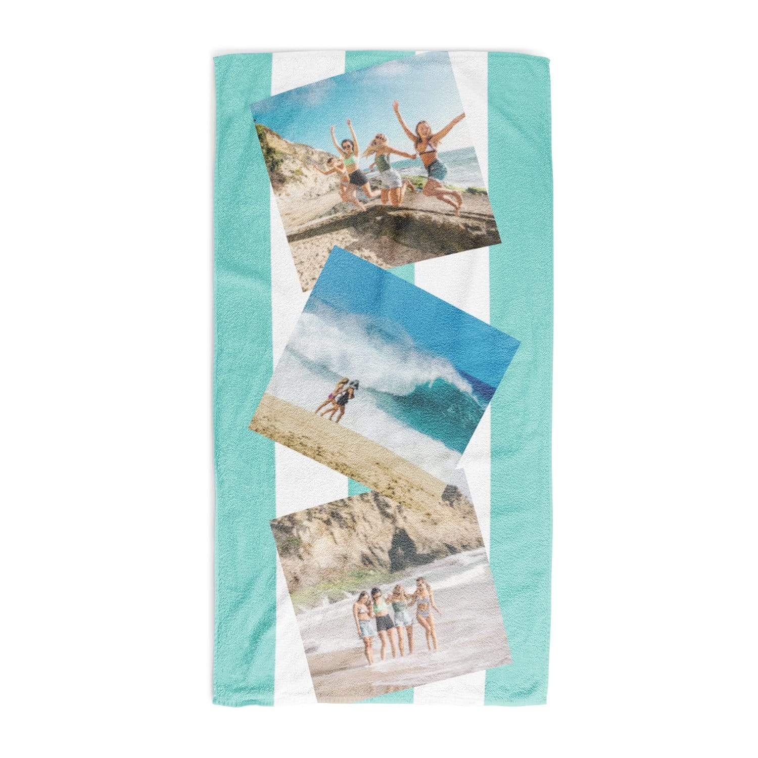 Holiday Snaps Striped Personalised Towel